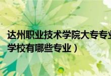 达州职业技术学院大专专业有哪些（2022达州风华职业技术学校有哪些专业）