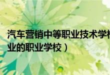 汽车营销中等职业技术学校（2022四川有汽车服务与营销专业的职业学校）