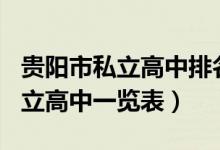 贵阳市私立高中排名2021（2022年贵阳市私立高中一览表）