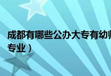 成都有哪些公办大专有幼师专业（2022成都哪些学校有幼师专业）