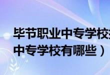 毕节职业中专学校排行榜（2022年毕节职业中专学校有哪些）