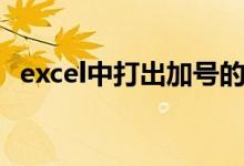 excel中打出加号的方法步骤（excel加号）