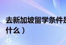 去新加坡留学条件是什么（新加坡留学要求是什么）