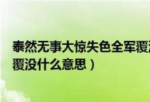 泰然无事大惊失色全军覆没的意思（泰然无事大惊失色全军覆没什么意思）