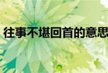 往事不堪回首的意思（往事不堪回首指什么）