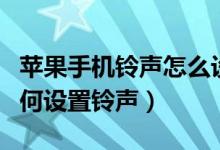 苹果手机铃声怎么设置铃声（苹果手机铃声如何设置铃声）