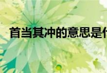 首当其冲的意思是什么（首当其冲的意思）