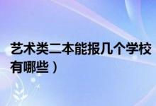 艺术类二本能报几个学校（2022艺术生最低的二本大学公办有哪些）