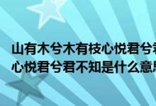 山有木兮木有枝心悦君兮君不知什么意思（山有木兮木有枝 心悦君兮君不知是什么意思）