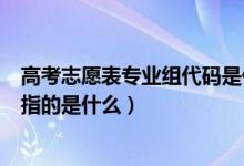 高考志愿表专业组代码是什么（高考志愿填报的专业组代码指的是什么）