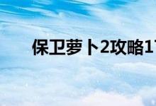 保卫萝卜2攻略17（怎么玩容易过关）