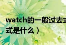 watch的一般过去式都是什么（watch的过去式是什么）