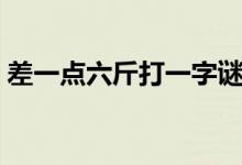 差一点六斤打一字谜底是什么（差一点六斤）