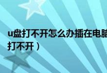 u盘打不开怎么办插在电脑上有显示但是打不开（u盘为什么打不开）