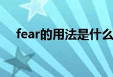 fear的用法是什么（fear的用法有哪些）