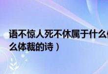 语不惊人死不休属于什么体裁的诗（语不惊人死不休属于什么体裁的诗）