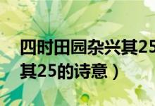 四时田园杂兴其25首的诗意（四时田园杂兴其25的诗意）