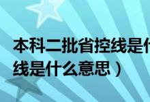 本科二批省控线是什么意思啊（本科二批省控线是什么意思）