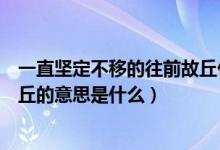 一直坚定不移的往前故丘什么意思（一直坚定不移的往前故丘的意思是什么）