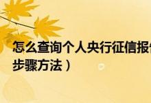 怎么查询个人央行征信报告（网上查询个人征信系统报告的步骤方法）