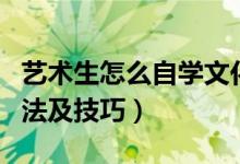 艺术生怎么自学文化课（艺术生文化课复习方法及技巧）