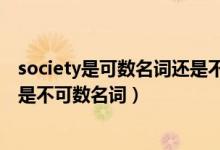 society是可数名词还是不可数名词（culture是可数名词还是不可数名词）