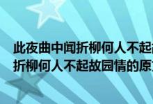 此夜曲中闻折柳何人不起故园情的意思是什么（此夜曲中闻折柳何人不起故园情的原文）