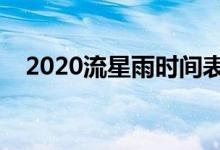 2020流星雨时间表（哪些时间有流星雨）