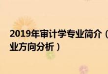 2019年审计学专业简介（2022年审计学专业就业前景和就业方向分析）