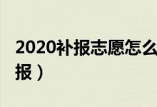 2020补报志愿怎么补（2022志愿补报怎么补报）