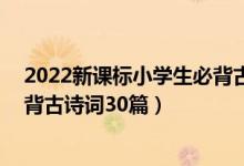 2022新课标小学生必背古诗词160首（2022年高考语文必背古诗词30篇）