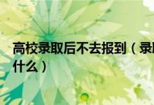 高校录取后不去报到（录取后不能按时到校报到的考生需做什么）