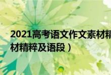 2021高考语文作文素材精粹及语段（2021高考语文作文素材精粹及语段）