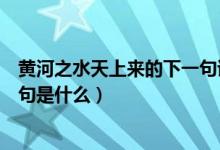 黄河之水天上来的下一句诗是什么（黄河之水天上来的下一句是什么）