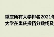 重庆所有大学排名2021年及录取分数线理科（2022双一流大学在重庆投档分数线及位次）