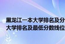 黑龙江一本大学排名及分数线2020（2022年黑龙江省一本大学排名及最低分数线位次）