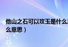 他山之石可以攻玉是什么思维原理（他山之石可以攻玉是什么意思）