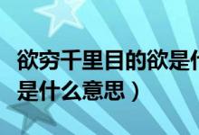 欲穷千里目的欲是什么解释（欲穷千里目的欲是什么意思）