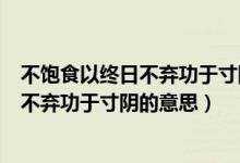 不饱食以终日不弃功于寸阴的意思秒懂百科（不饱食以终日不弃功于寸阴的意思）