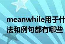 meanwhile用于什么时态（meanwhile的用法和例句都有哪些）