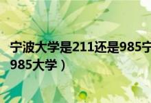 宁波大学是211还是985宁波大学怎样（宁波大学是211还是985大学）