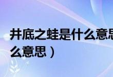 井底之蛙是什么意思指什么人（井底之蛙是什么意思）