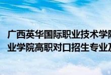 广西英华国际职业技术学院高职扩招（2022广西英华国际职业学院高职对口招生专业及计划）