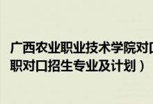 广西农业职业技术学院对口招生（2022广西职业技术学院高职对口招生专业及计划）