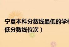 宁夏本科分数线最低的学校（2022年宁夏专科院校排名及最低分数线位次）