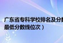 广东省专科学校排名及分数线（2022年广东专科院校排名及最低分数线位次）