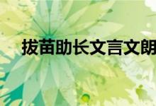 拔苗助长文言文朗读（拔苗助长文言文）