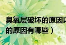 臭氧层破坏的原因以及防护对策（臭氧层破坏的原因有哪些）