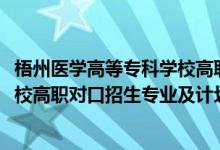 梧州医学高等专科学校高职扩招（2022梧州医学高等专科学校高职对口招生专业及计划）