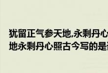 犹留正气参天地,永剩丹心照古今,是谁写的?（犹留正气参天地永剩丹心照古今写的是谁）